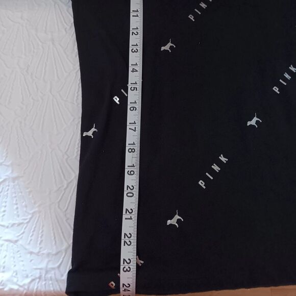 Victoria Secret Pink SZ XS. Black W/Silver Dogs & Logo. Sequin Accents - Picture 8 of 11